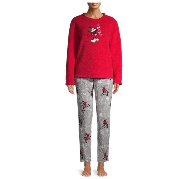 Womens Mickey Mouse Plush "Oh! What Fun" Christmas Holiday Pajamas Set 3X - Picture 1 of 2